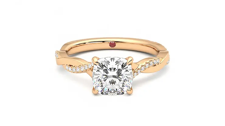 Taylor & Hart Cassia Cushion Engagement Ring 360 detail 01