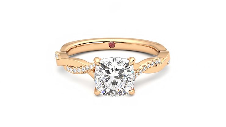 Taylor & Hart Cassia Cushion Engagement Ring 360 degree image 1