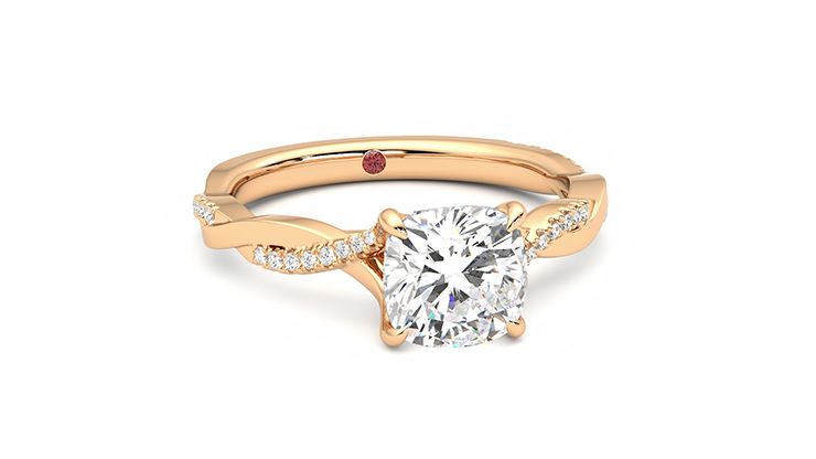 Taylor & Hart Cassia Cushion Engagement Ring 360 degree image 3