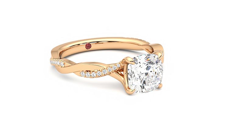 Taylor & Hart Cassia Cushion Engagement Ring 360 degree image 5