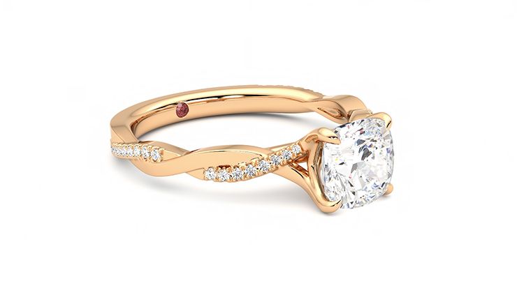 Taylor & Hart Cassia Cushion Engagement Ring 360 degree image 6