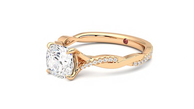 Taylor & Hart Cassia Cushion Engagement Ring 360 degree image 24