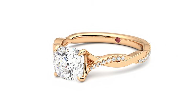 Taylor & Hart Cassia Cushion Engagement Ring 360 degree image 25