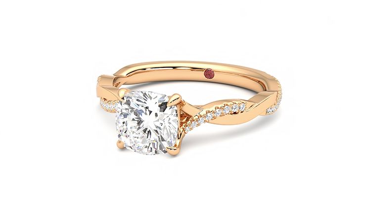 Taylor & Hart Cassia Cushion Engagement Ring 360 degree image 26
