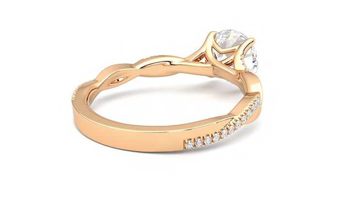 Taylor & Hart Cassia Round Engagement Ring 360 degree image 13