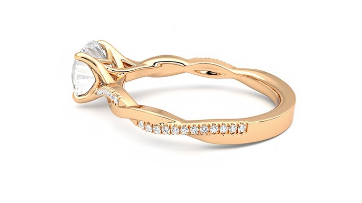 Taylor & Hart Cassia Round Engagement Ring 360 degree image 19