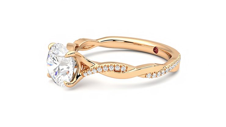 Taylor & Hart Cassia Round Engagement Ring 360 degree image 23