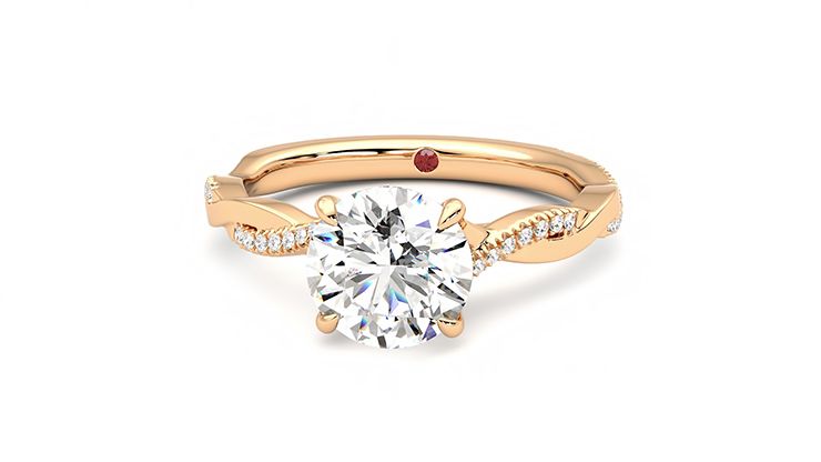 Taylor & Hart Cassia Round Engagement Ring 360 degree image 28