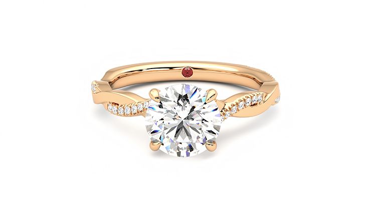 Taylor & Hart Cassia Round Engagement Ring 360 degree image 29