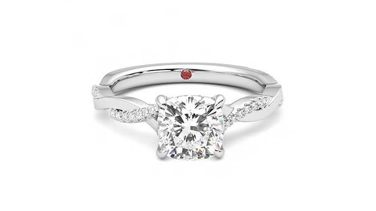 Taylor & Hart Cassia Cushion Engagement Ring 360 degree image 1