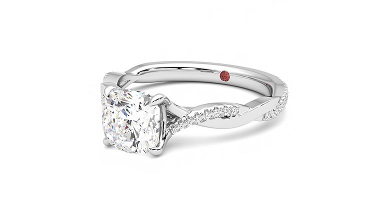 Taylor & Hart Cassia Cushion Engagement Ring 360 degree image 25