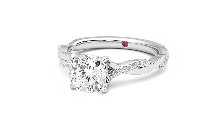 Taylor & Hart Cassia Cushion Engagement Ring 360 degree image 26