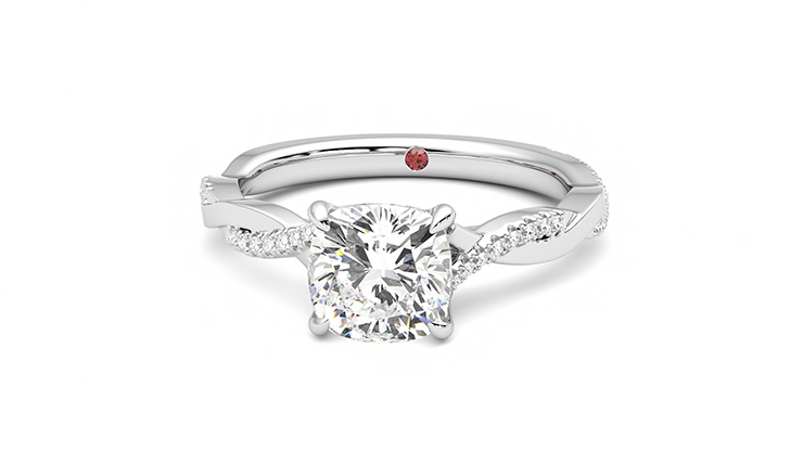 Cassia, 18K White Gold pavé style engagement ring