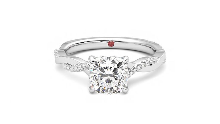 Taylor & Hart Cassia Cushion Engagement Ring 360 degree image 29