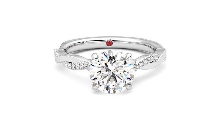 Taylor & Hart Cassia Round Engagement Ring 360 degree image 1