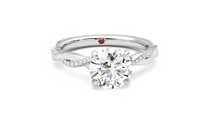 Taylor & Hart Cassia Round Engagement Ring 360 degree image 2