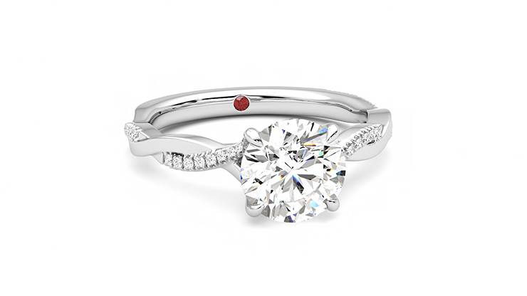 Taylor & Hart Cassia Round Engagement Ring 360 degree image 3