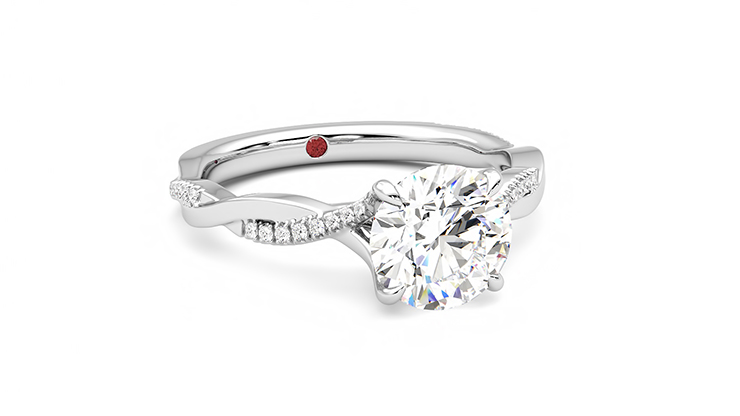 Taylor & Hart Cassia Round Engagement Ring 360 degree image 4