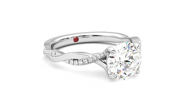 Taylor & Hart Cassia Round Engagement Ring 360 degree image 5