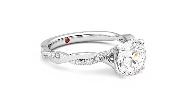 Taylor & Hart Cassia Round Engagement Ring 360 degree image 6