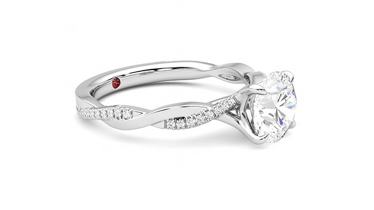Taylor & Hart Cassia Round Engagement Ring 360 degree image 7