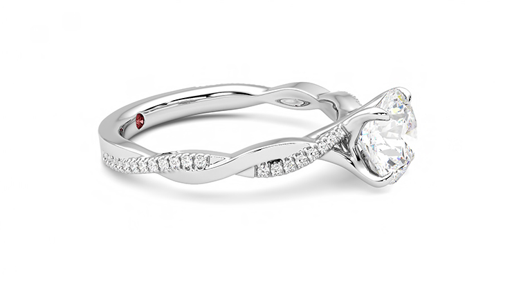 Taylor & Hart Cassia Round Engagement Ring 360 degree image 8