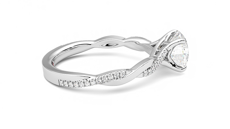 Taylor & Hart Cassia Round Engagement Ring 360 degree image 10