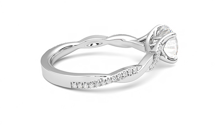 Taylor & Hart Cassia Round Engagement Ring 360 degree image 11