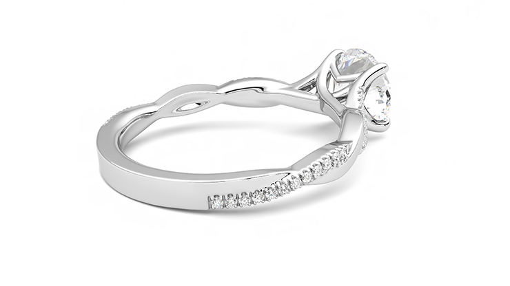 Taylor & Hart Cassia Round Engagement Ring 360 degree image 12