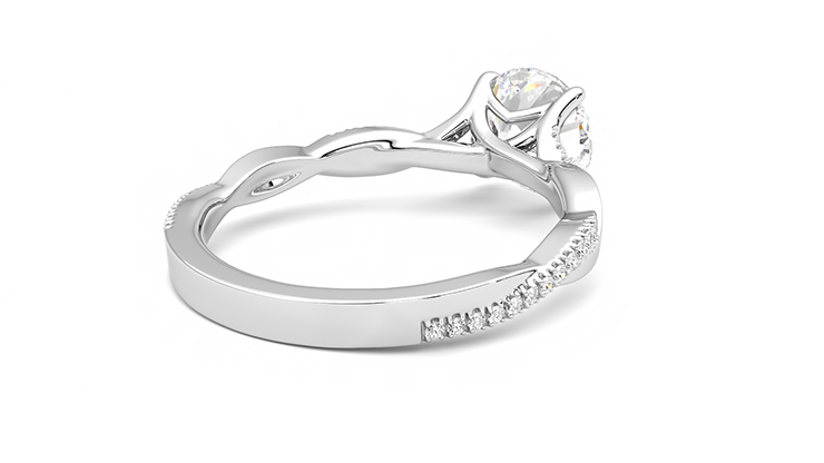 Taylor & Hart Cassia Round Engagement Ring 360 degree image 13