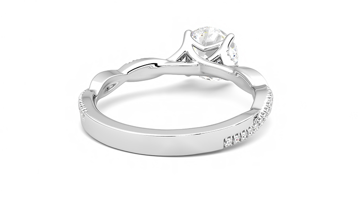 Taylor & Hart Cassia Round Engagement Ring 360 degree image 14