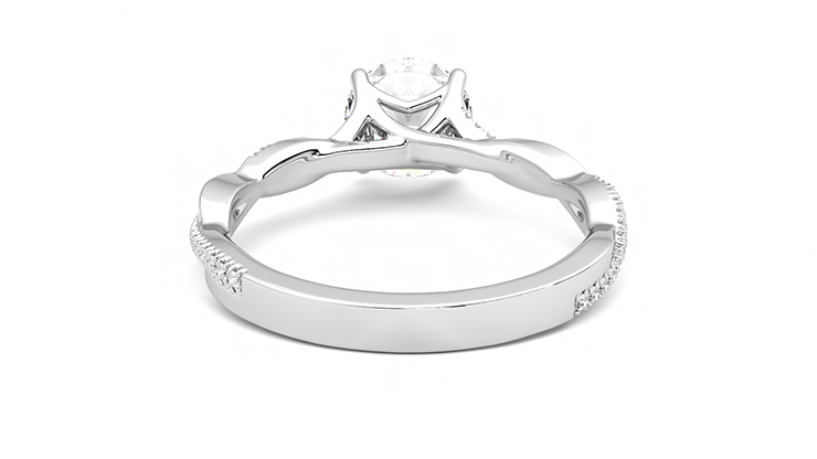 Taylor & Hart Cassia Round Engagement Ring 360 degree image 15