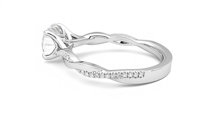 Taylor & Hart Cassia Round Engagement Ring 360 degree image 19