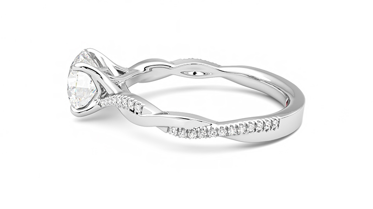 Taylor & Hart Cassia Round Engagement Ring 360 degree image 20