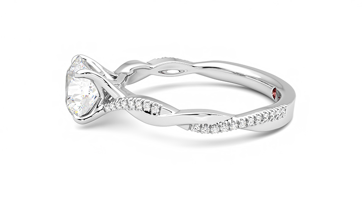 Taylor & Hart Cassia Round Engagement Ring 360 degree image 21