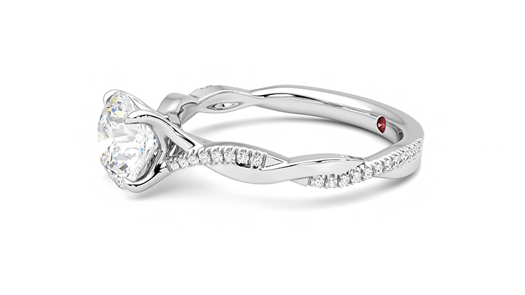 Taylor & Hart Cassia Round Engagement Ring 360 degree image 22