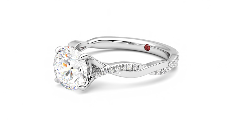 Taylor & Hart Cassia Round Engagement Ring 360 degree image 24