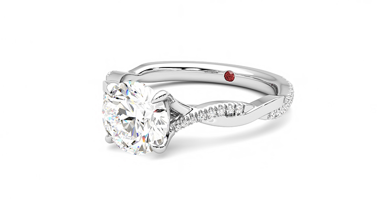 Taylor & Hart Cassia Round Engagement Ring 360 degree image 25