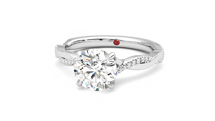 Taylor & Hart Cassia Round Engagement Ring 360 degree image 27