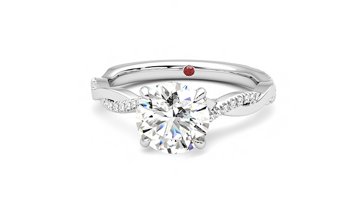 Taylor & Hart Cassia Round Engagement Ring 360 degree image 28