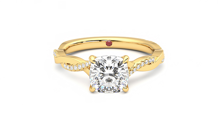 Taylor & Hart Cassia Cushion Engagement Ring 360 detail 01