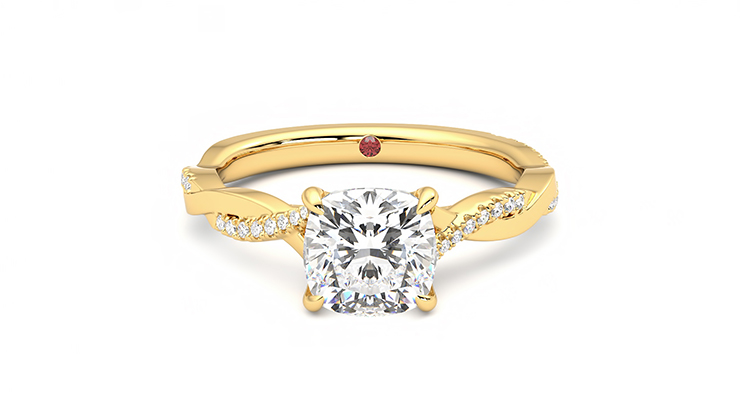 Taylor & Hart Cassia Cushion Engagement Ring 360 degree image 0