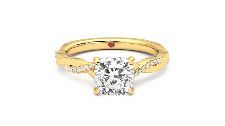 Taylor & Hart Cassia Cushion Engagement Ring 360 degree image 1