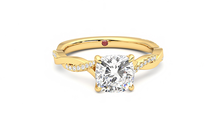 Taylor & Hart Cassia Cushion Engagement Ring 360 degree image 2