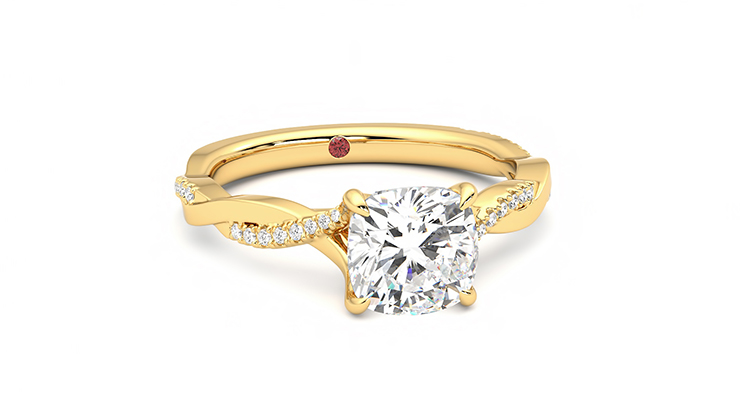 Taylor & Hart Cassia Cushion Engagement Ring 360 degree image 3