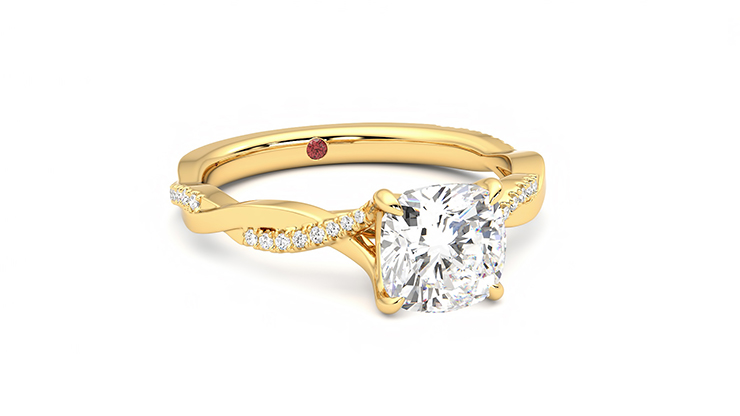 Taylor & Hart Cassia Cushion Engagement Ring 360 degree image 4