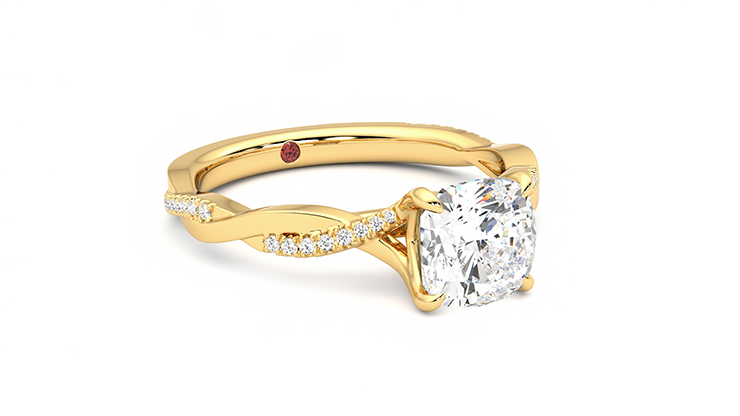 Taylor & Hart Cassia Cushion Engagement Ring 360 degree image 5