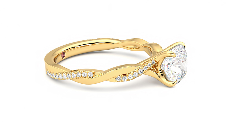 Taylor & Hart Cassia Cushion Engagement Ring 360 degree image 8