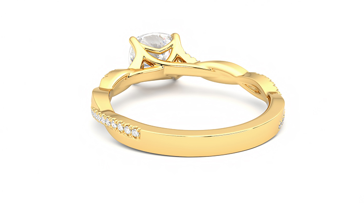 Taylor & Hart Cassia Cushion Engagement Ring 360 degree image 16