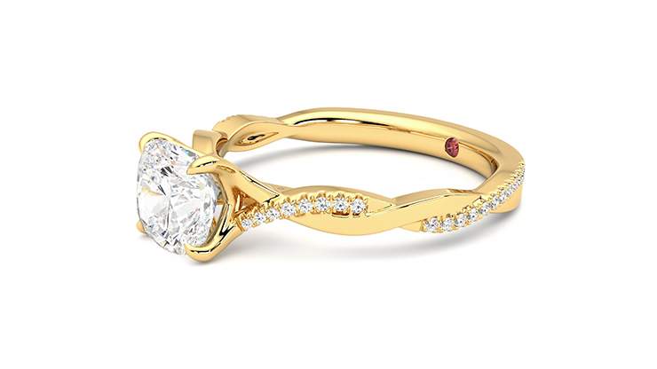 Taylor & Hart Cassia Cushion Engagement Ring 360 degree image 23